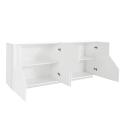 Küchenschrank 200x43cm für Wohnzimmer, 4 Fächer, Weiß Hariett Rabatte