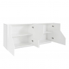 Küchenschrank 200x43cm für Wohnzimmer, 4 Fächer, Weiß Hariett Rabatte