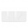 Küchenschrank 200x43cm für Wohnzimmer, 4 Fächer, Weiß Hariett Sales