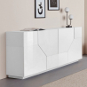 Küchenschrank 200x43cm für Wohnzimmer, 4 Fächer, Weiß Hariett Lagerbestand