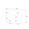 Weißes Sideboard Sideboard 140x43cm Wohnzimmer Küche 2 Türen 3 Schubladen Mira Modell