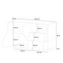 Sideboard 140x43cm Sideboard Wohnzimmer Küche 2 Türen 3 Schubladen Mira Wood Modell