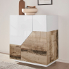 Sideboard Adara Wood 80x43 cm, 2 Fächer, modern für Wohnzimmer, Küche, Schlafzimmer Lagerbestand