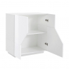Sideboard Adara 80x43cm Weiß mit 2 Fächern für Wohnzimmer, Schlafzimmer, Küche Rabatte