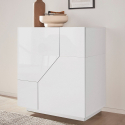 Sideboard Adara 80x43cm Weiß mit 2 Fächern für Wohnzimmer, Schlafzimmer, Küche Lagerbestand