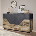Sideboard Wohnzimmer Küche 160x43 cm 4 Fächer Design His Report Aktion