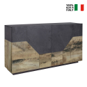 Sideboard Wohnzimmer Küche 160x43 cm 4 Fächer Design His Report Verkauf