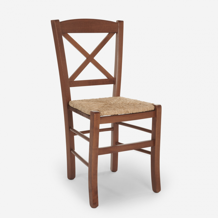 Klassischer Stuhl mit geflochtenem Sitz Esszimmer Trattoria Venezia Croce Paglia Aktion Klassischer Stuhl mit geflochtenem Sitz Esszimmer Trattoria Venezia Croce Paglia Aktion