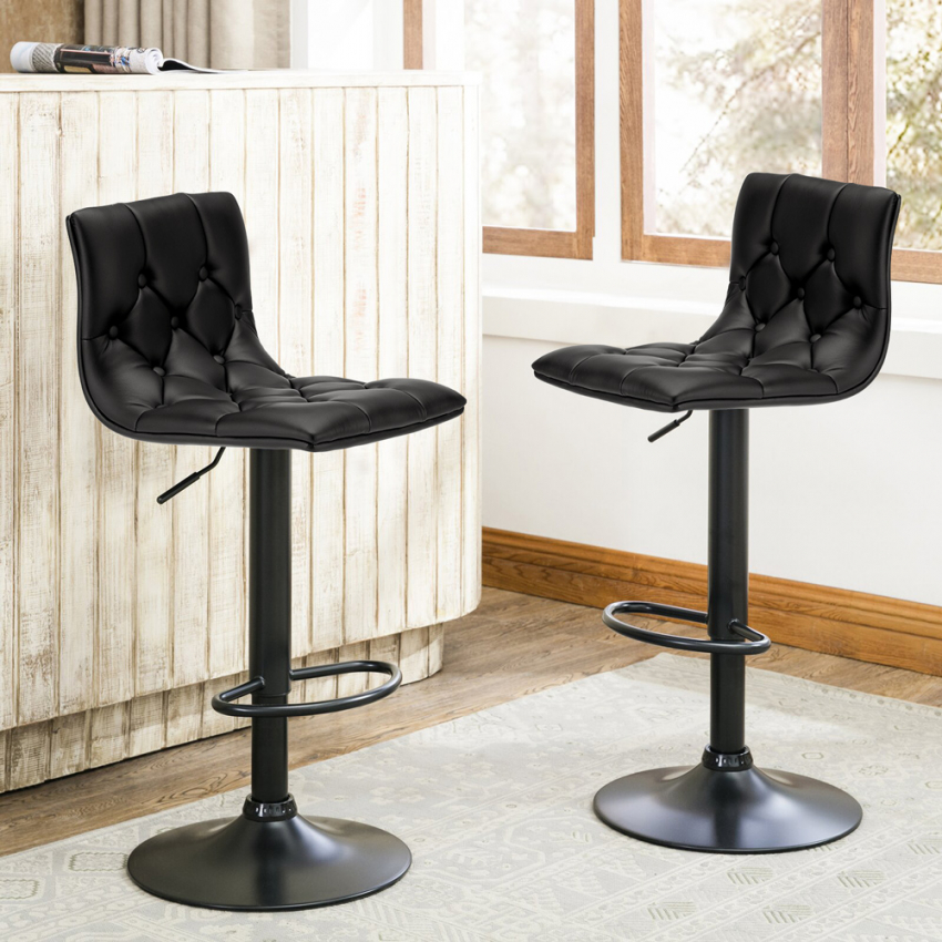  Honolulu Black Edition: Drehhocker Küchenhalbinsel Design schwarz 