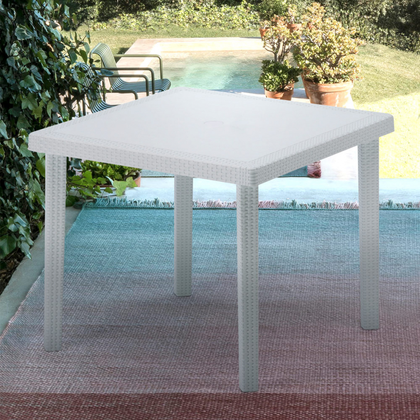  Grand Soleil Boheme: Garten-Stehtisch Polyrattan quadratisch 90x90 

