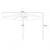 Sonnenschirm für Terrasse Garten  3x3 mit zentrale Stange Flamenco Eigenschaften