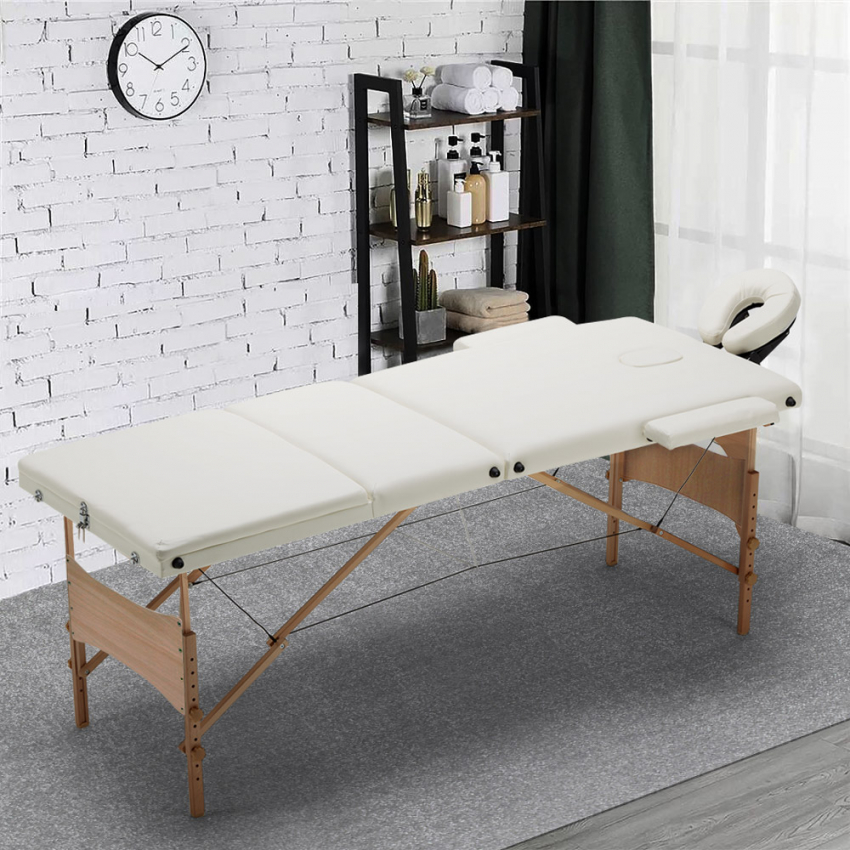 Holz Massageliege Tragbar Klappba 3 Zonen 215cm Reiki
