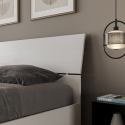 Weißes Design-Polsterbett mit Bettkasten 160x190cm Kopfteil Demas Nod Sales