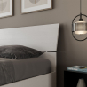 Weißes Design-Polsterbett mit Bettkasten 160x190cm Kopfteil Demas Nod Sales