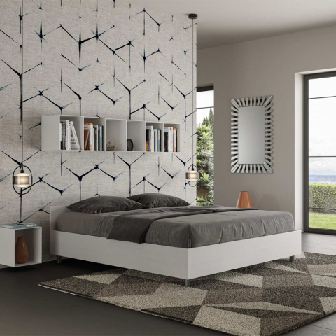 Doppelbett mit Bettkasten Sommier 160x190cm Weißes Design Nuamo Aktion
