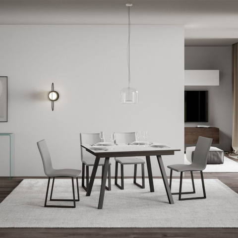 Ausziehbare Küche Esstisch 90x120-180cm Design weiß Mirhi Aktion