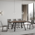 Ausziehbarer Esstisch aus Holz Küche 90x120-180cm Design Mirhi Noix Sales