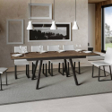 Ausziehbarer Esstisch aus Holz Küche 90x160-220cm Mirhi Long Noix Sales