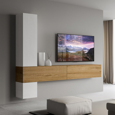 Moderne hängende Wohnzimmer-Wand mit 4 Schränken und TV-Halterung A113 Aktion