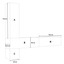 Moderne hängende Wohnzimmer-Wand mit 4 Schränken und TV-Halterung A113 Lagerbestand