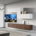 Moderne TV-Wandhalterung aus weißem Holz für das Wohnzimmer A04 Aktion