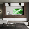 Moderne Wohnwand schwebend für TV, weißes Holz A105 Aktion