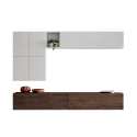Moderne Hänge-Wohnwand TV-Schrank weiß Holz A16 Angebot