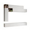 Moderne Wohnwand mit schwebendem TV-Schrank, Weiß-Holz, Modell A106 Angebot