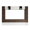 Moderne Wohnwand schwebend für TV, weißes Holz A105 Angebot