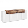 Design-Sideboard weiß Holz 200 cm, 4 Türen, Corona Side Angebot