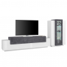 Moderne Wohnwand Weiß Schiefer TV-Schrank Vitrine Corona Angebot