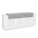 Sideboard Wohnzimmer modernes Buffet 200cm 4 Fächer weiß grau Corona Side Angebot