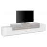 TV-Ständer Design 240cm mit 4 Fächern und 3 Türen in Weiß/Grau Corona Low Grey Angebot