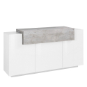 Sideboard Wohnzimmer 160cm Buffet 3 Fächer Weiß Grau Corona Side Bronx Angebot