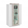 Design Wohnzimmer-Vitrine 120 cm glänzend weiß grau Corona Angebot