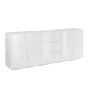 Sideboard 220cm 2 Fächer 3 Schubladen weiß glänzend Wohnzimmer Vega Side