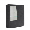 Moderne Anrichte mit Vitrinenregal 120x43 cm im Design Schiefer Vega Bias Angebot