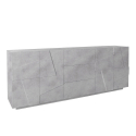 Design-Sideboard 4 Türen 3 Schubladen 220cm Grau Ping Wide Angebot