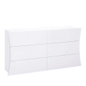 Kommode Schubladenschrank Schlafzimmer 6 Schubladen Hochglanz Weiß Arco Sideboard Angebot