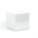 Glänzend weißes Design Nachttisch 2 Schubladen Schlafzimmer Arco Smart Angebot