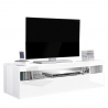 TV-Lowboard Wohnzimmer 130 cm, 2 Fächer, 1 Tür, Hochglanz Weiß, Burrata Smart Angebot