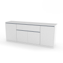 Hochglanz weiß Sideboard 210cm Schublade 4 Türen Eingang Esszimmer Mito Angebot