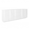 Moderner Wohnzimmerschrank 4 Türen 3 Schubladen 220cm Hochglanz weiß Ping Wide Angebot