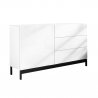 Sideboard Wohnzimmerschrank 110cm mit Tür und 3 Schubladen in Hochglanz Weiß Metis Up Three Angebot