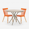 Set runder Design Tisch 80cm 2 Stühle beige Eskil Kosten