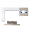 Modernes Wohnzimmer TV-Ständer Wand in glänzendem weißen Holz Nizza Verkauf