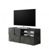 Moderner schwarzer TV-Ständer mit Fach, Tür und Schublade Petite Ox Dama Angebot