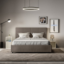 Kunstleder-Doppelbett mit Stauraum 160x190cm Design Mika Coffee Rabatte