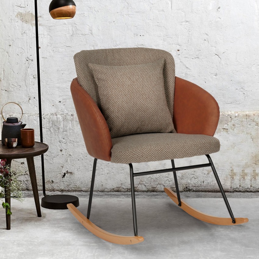 Schaukelstuhl modern Holz Wohnzimmer Kissen Supoles