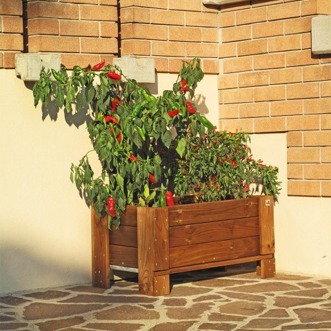 Pflanzengefäß aus Holz für den Außenbereich, Garten, Balkon, Terrasse, 81 x 44 x 40 cm